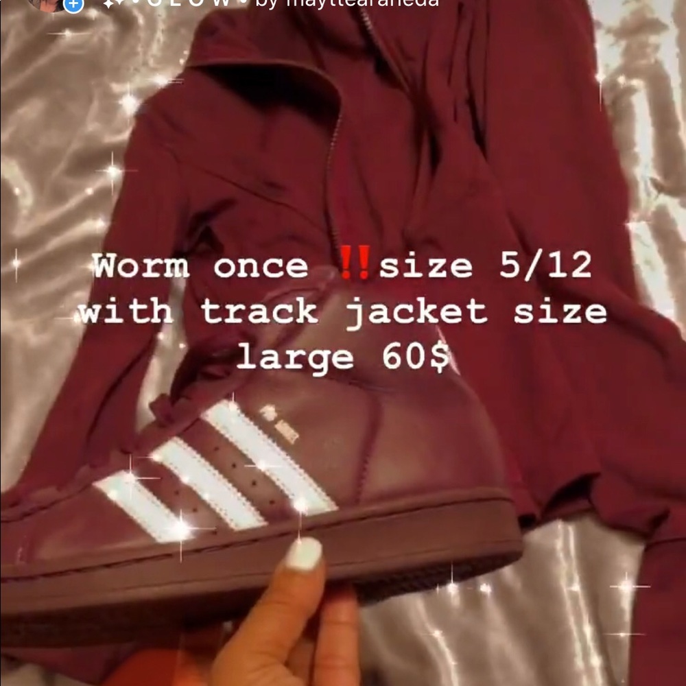 Unisex sneakers size 6 with matching track jacket